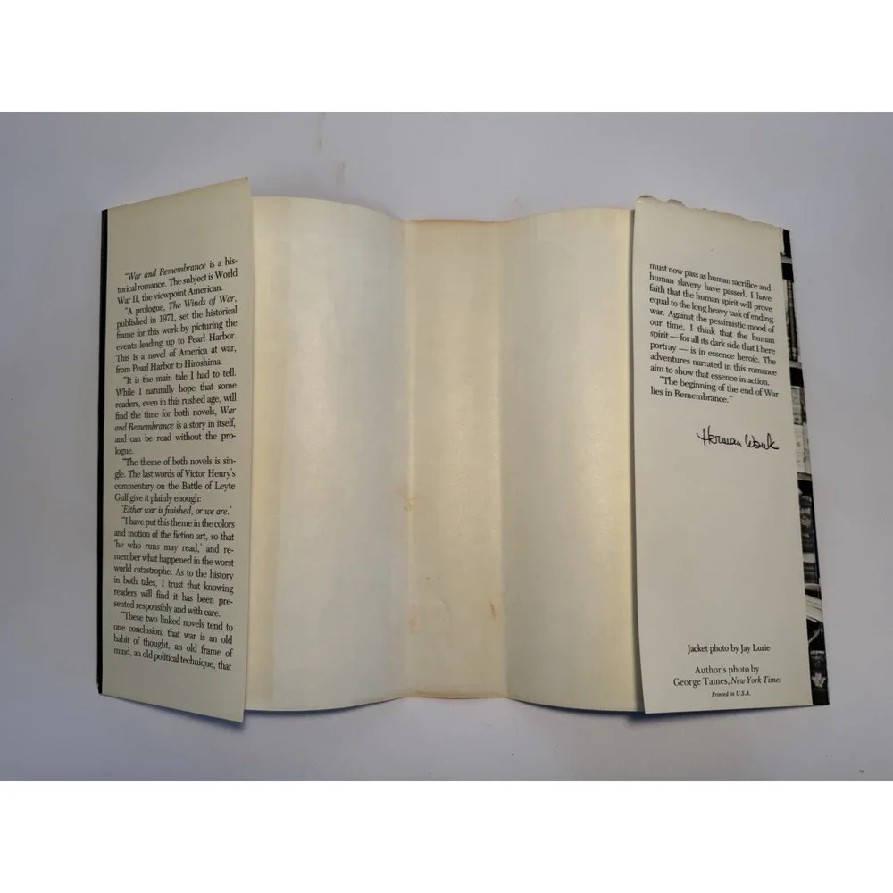 Herman Wouk War and Remembrance 1978 First Edition Little Brown‎ Dust Jacket